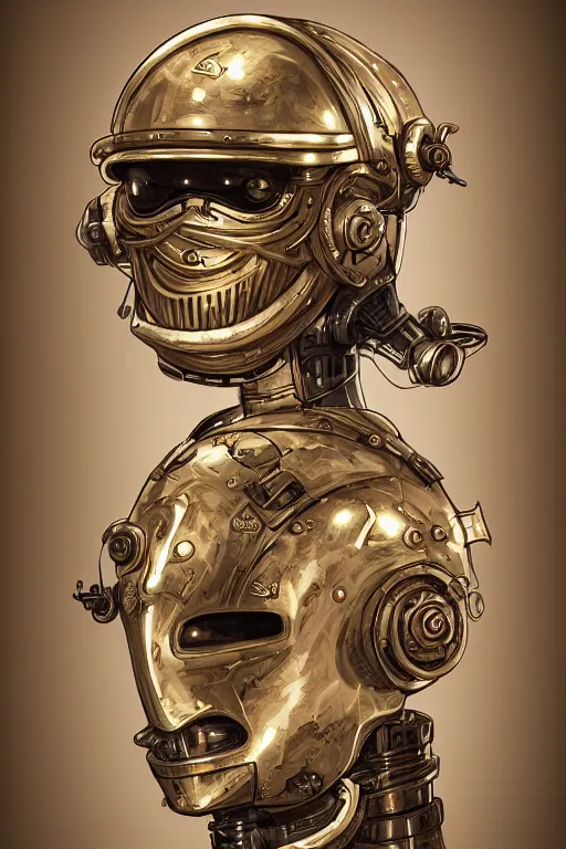 Prompt: steampunk helmet fantasy art mask robot ninja stylized digital illustration sharp focus, elegant intricate digital painting artstation concept art global illumination ray tracing advanced technology chaykin howard and campionpascale and cooke darwyn and davis jack