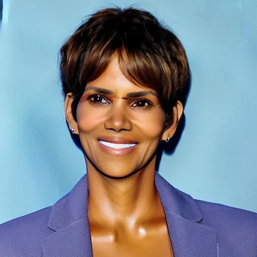 Prompt: halle berry as an anthropomorphic blueberry