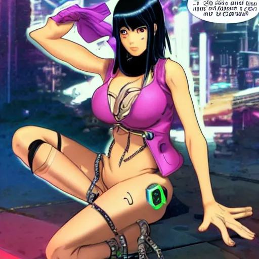 Prompt: nico robin is a cyberpunk cyborg