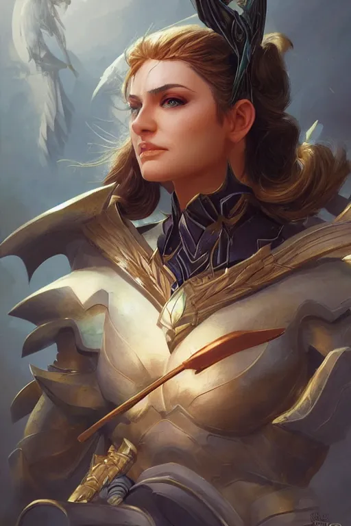 Image similar to amazon valkyrie athena, d & d, fantasy, portrait, highly detailed, headshot, digital painting, trending on artstation, concept art, sharp focus, illustration, art by artgerm and greg rutkowski and magali villeneuve