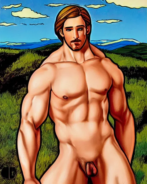 Image similar to muscular virgin mary tom of finland