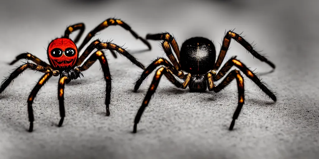 Prompt: a big scary spider. professional photograph, deep focus, 8 k