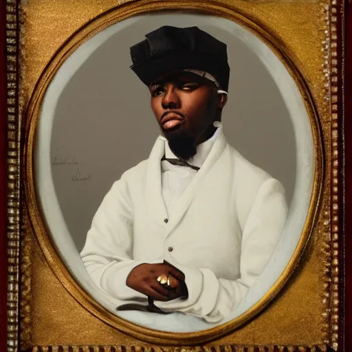 Image similar to a detailed portrait of a rapper in the 1 8 0 0