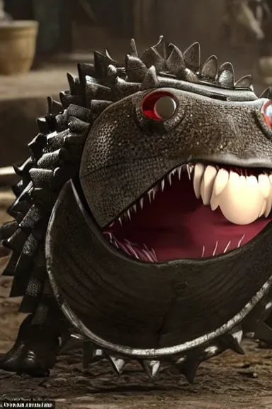 Image similar to very very intricate photorealistic photo of a chain chomp in an episode of game of thrones, photo is in focus with detailed atmospheric lighting, award - winning details