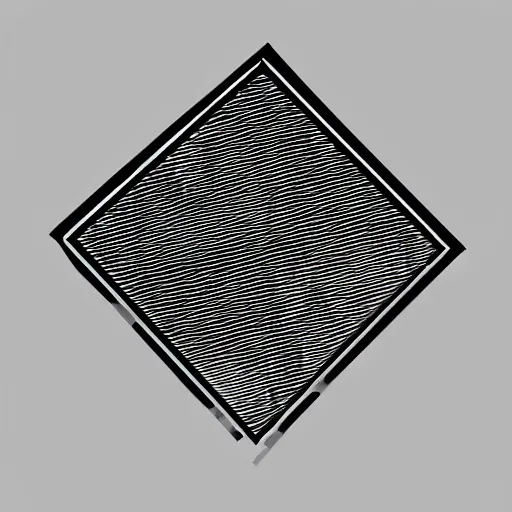 Prompt: a vinyl decal of a black square, black ink shading on white background, by Kazimir Malevich