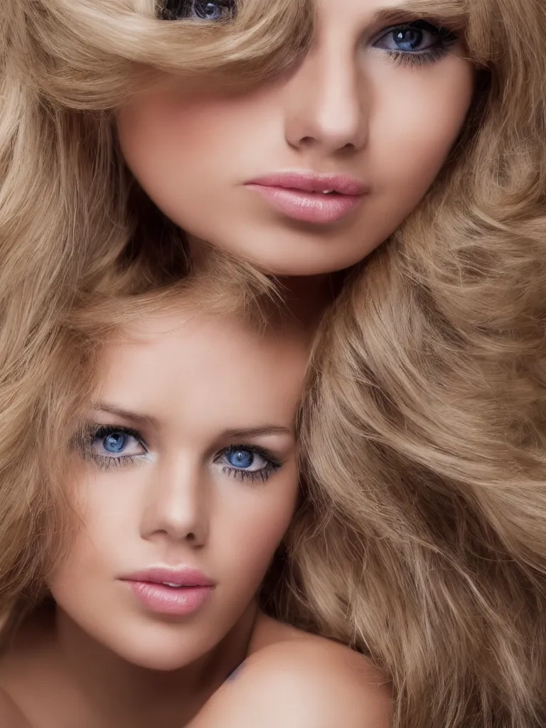 Image similar to photograph of fashion portrait of a pretty blond woman