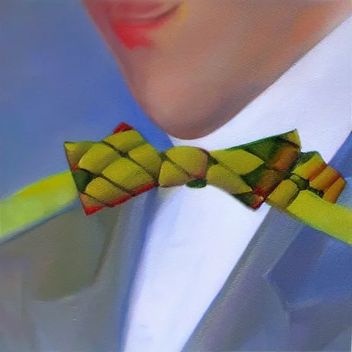 Image similar to oil painting concept art silkworms race bowtie, elegant, detailed,