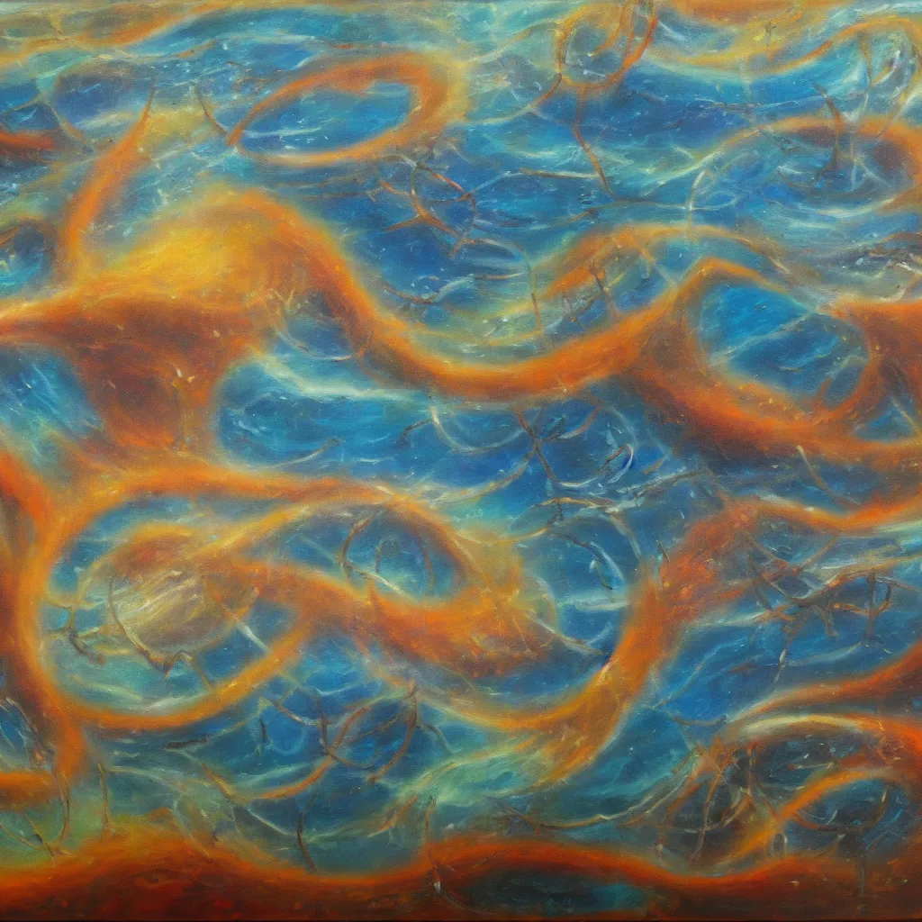 Image similar to the oceans of time will grind us all to dust, surreal, weird, oil on canvas