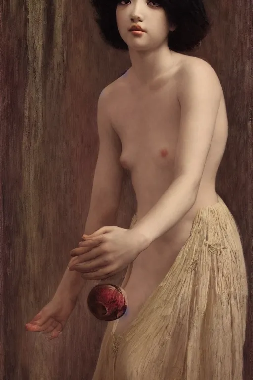 Prompt: beautiful girl posing in studio setting by frantisek kupka, intricate, miles johnston, kuroda seiki, cynical realism, ozabu, john william godward, painterly, yoshitaka amano, moebius, miles johnston, louise zhang, james jean, mark ryden