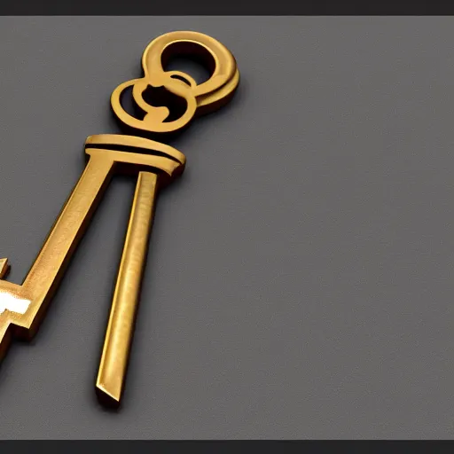 Prompt: a stylised key for the doors, key is on the center of image, point and click game inventory item, very detailed, rim light, outer glow, on the white background, high poly vray render, stylised textures, trending on artstation