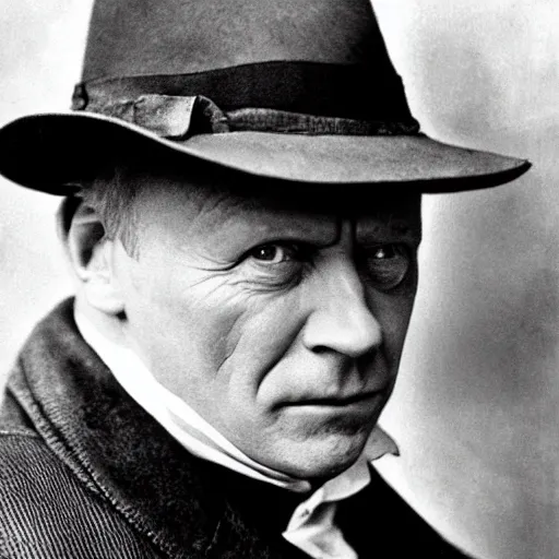 Prompt: antony hopkins as old fashioned detective 1 9 0 0 s photo, noir