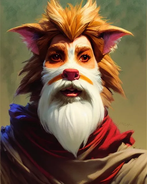 Image similar to portrait of sir didymus from the labyrinth, fine details, realistic shaded lighting poster by greg rutkowski, magali villeneuve, artgerm, jeremy lipkin and michael garmash and rob rey