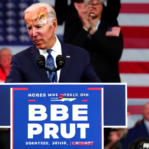 Image similar to joe biden accidentally says bruh during presidential rally