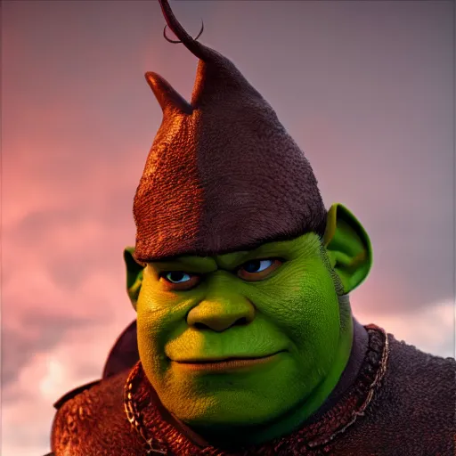 Prompt: Radahn from Elden Ring as Shrek, octane render, 4k