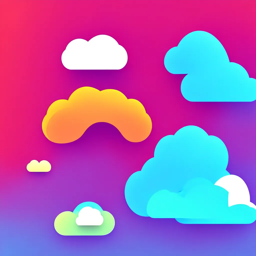 Image similar to a simple micro-service deployed to a public cloud, security, attack vector, trending on Artstation, painting by Jules Julien, Leslie David and Lisa Frank, muted colors with minimalism