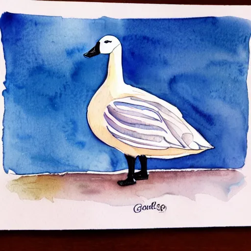 Image similar to watercolor pen goose