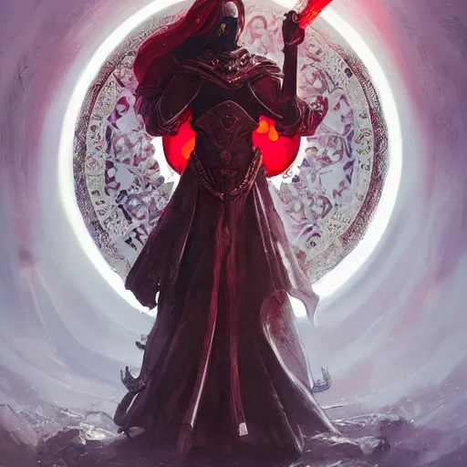 Image similar to a beautiful woman in a crimson cloak holding a glowing white spear and an obsidian shield, silver intricate armor, spotlight, ornate, realistic, cinematic lighting, sunbeams, volumetric lighting, epic pose, victorian, opulent, fantasy concept art, mohrbacher, beeple