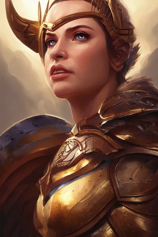 Image similar to amazon valkyrie athena, d & d, fantasy, portrait, highly detailed, headshot, digital painting, trending on artstation, concept art, sharp focus, illustration, art by artgerm and greg rutkowski and magali villeneuve