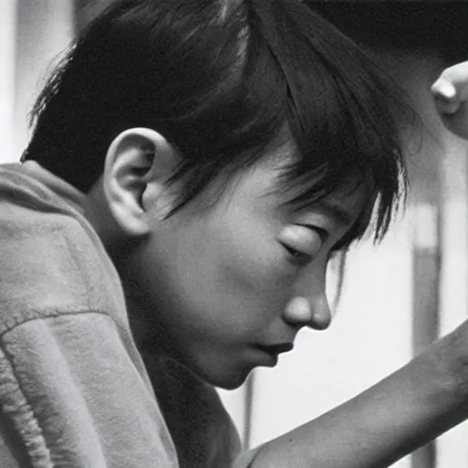 Image similar to film still 1 9 9 2 tsukamoto industrial