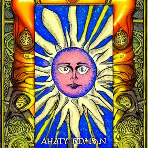 Image similar to Fantasy art depiction of the sun tarot card