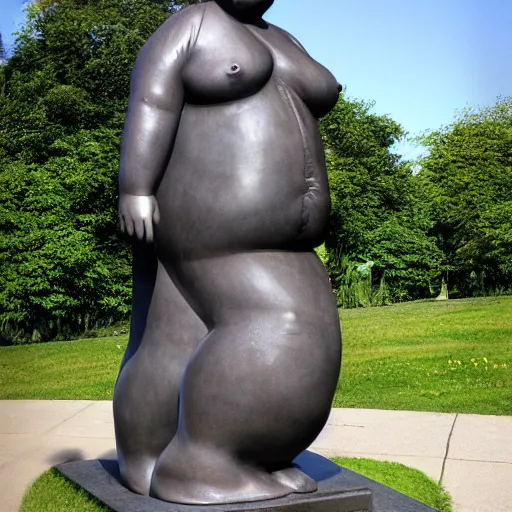 Prompt: memorial statue to obese people
