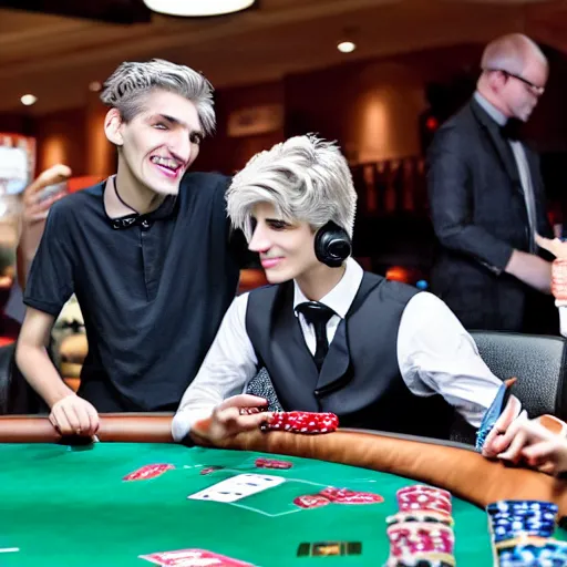 Image similar to gigachad xqc gambling : : realistic : : 1 dslr : : 1 - - quality 2