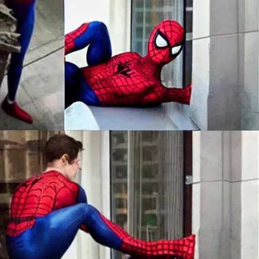 Image similar to Spiderman change into stone