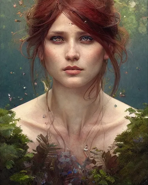 Image similar to betula pendula, beauty portrait, fantasy digital art by moebius, greg rutkowski, denis sarazhin, mucha, highly detailed, artstation