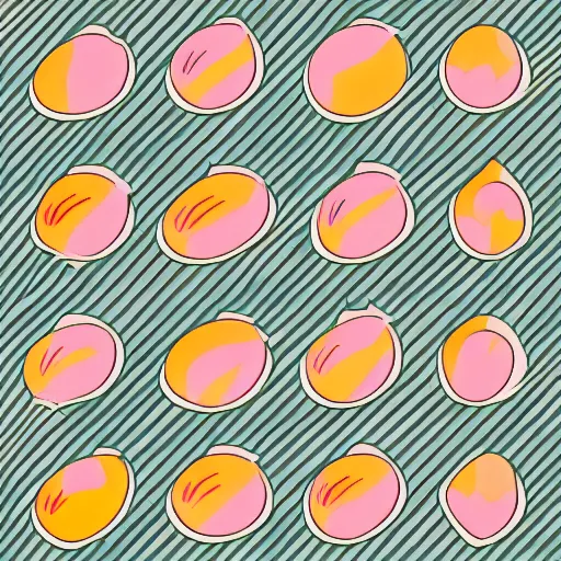 Image similar to peach sunrise by by Chiho Aoshima, vectorized