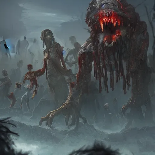 Image similar to zombie apocalypse by jessica rossier, detailed