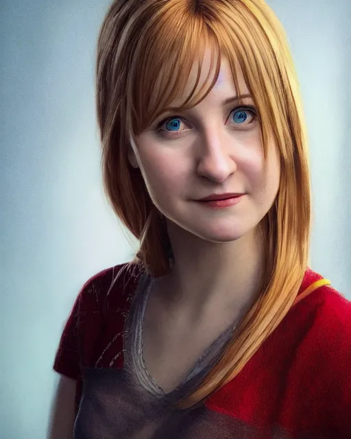 Image similar to Beautiful art portrait of Melissa Rauch as Rachel Green in friends, atmospheric lighting, intricate detail, cgsociety, hyperrealistic, octane render, RPG portrait, ambient light, dynamic lighting