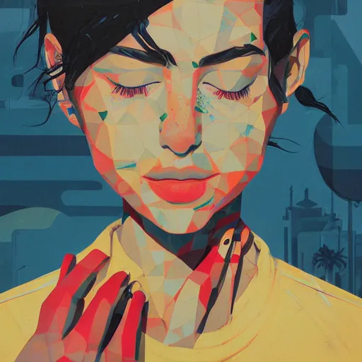 Image similar to Riley Reid Painting by Sachin Teng, asymmetrical, Organic Painting , Matte Painting, geometric shapes, hard edges, graffiti, street art,:2 by Sachin Teng:4