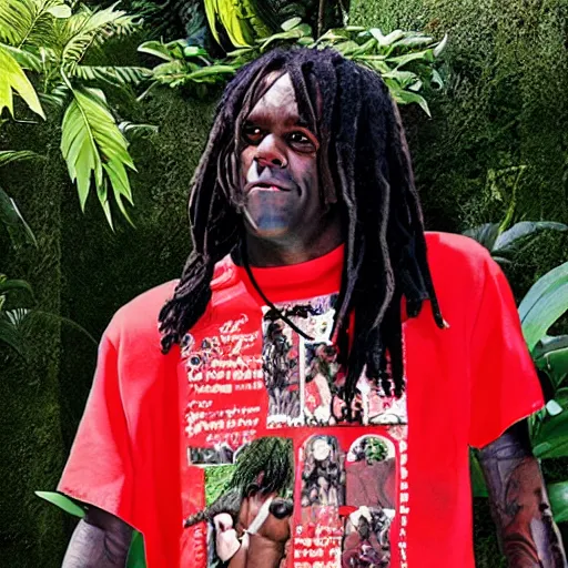 Prompt: chief keef in the garden of eden