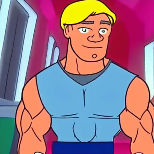 Image similar to a still of john cena in an episode of scooby - doo,