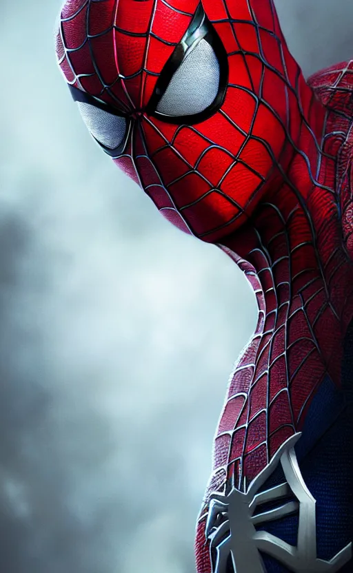 Image similar to portrait of spiderman as captain america, dynamic lighting, photorealistic fantasy concept art, trending on art station, stunning visuals, creative, cinematic, ultra detailed