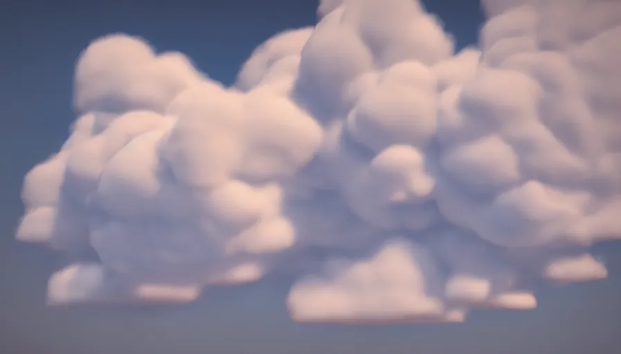 Prompt: Volumetric Puffy Cloud, Photorealistic Rendering, Octane, Redshift, Volumetric Light, Subsurface Scattering, 4k, Hyperrealistic, Hyperdetailed, Smooth Gradients, Particle Simulation