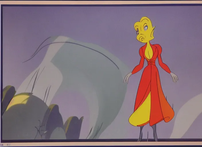 Prompt: character design original animation cel by ollie johnston in fantasia ( 1 9 4 0 ).