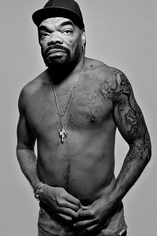 Prompt: method man, portrait by wayne barlow