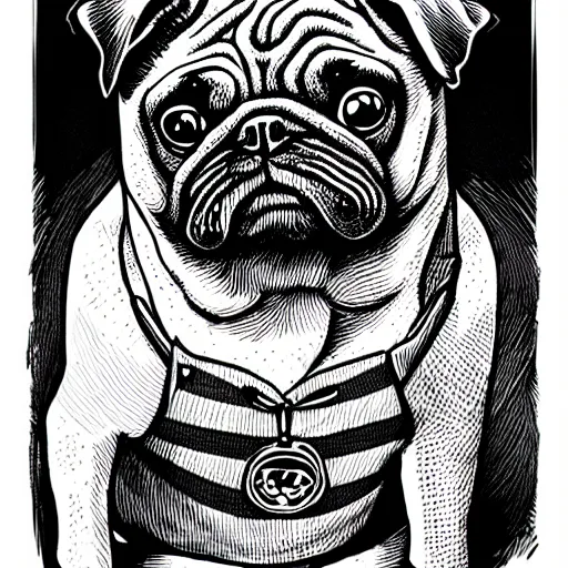 Image similar to mcbess illustration of a cute pug