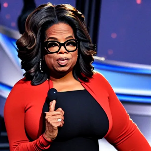 Prompt: oprah as a xenomorph alien hosting talk show