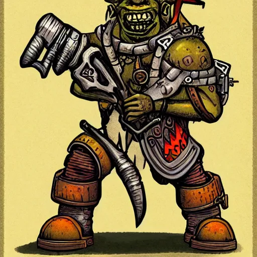 Image similar to an ork, illustration