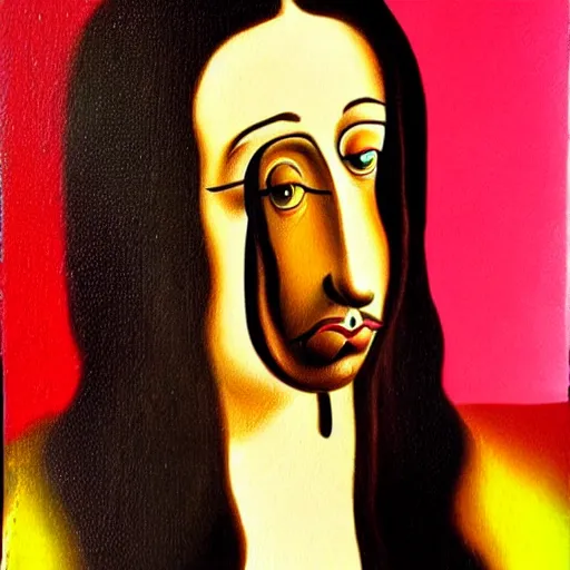 Image similar to portrait painting of the monalisa in the style of salvador dali, in the style of salvador dali, in the style of salvador dali, in the style of salvador dali, in the style of salvador dali, in the style of salvador dali