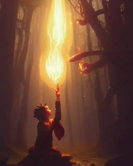 Image similar to highly detailed vfx portrait of an old mage casting a light spell, unreal engine, greg rutkowski, loish, rhads, beeple, makoto shinkai and lois van baarle, ilya kuvshinov, rossdraws, tom bagshaw, alphonse mucha, global illumination, detailed and intricate environment