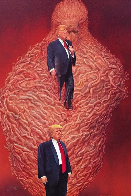 Image similar to portrait of donald trump by wayne barlowe