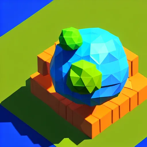 Prompt: Isometric 3D Cute Planet, Low Poly, Unity3D, voxel art, rendered in Blender, C4D