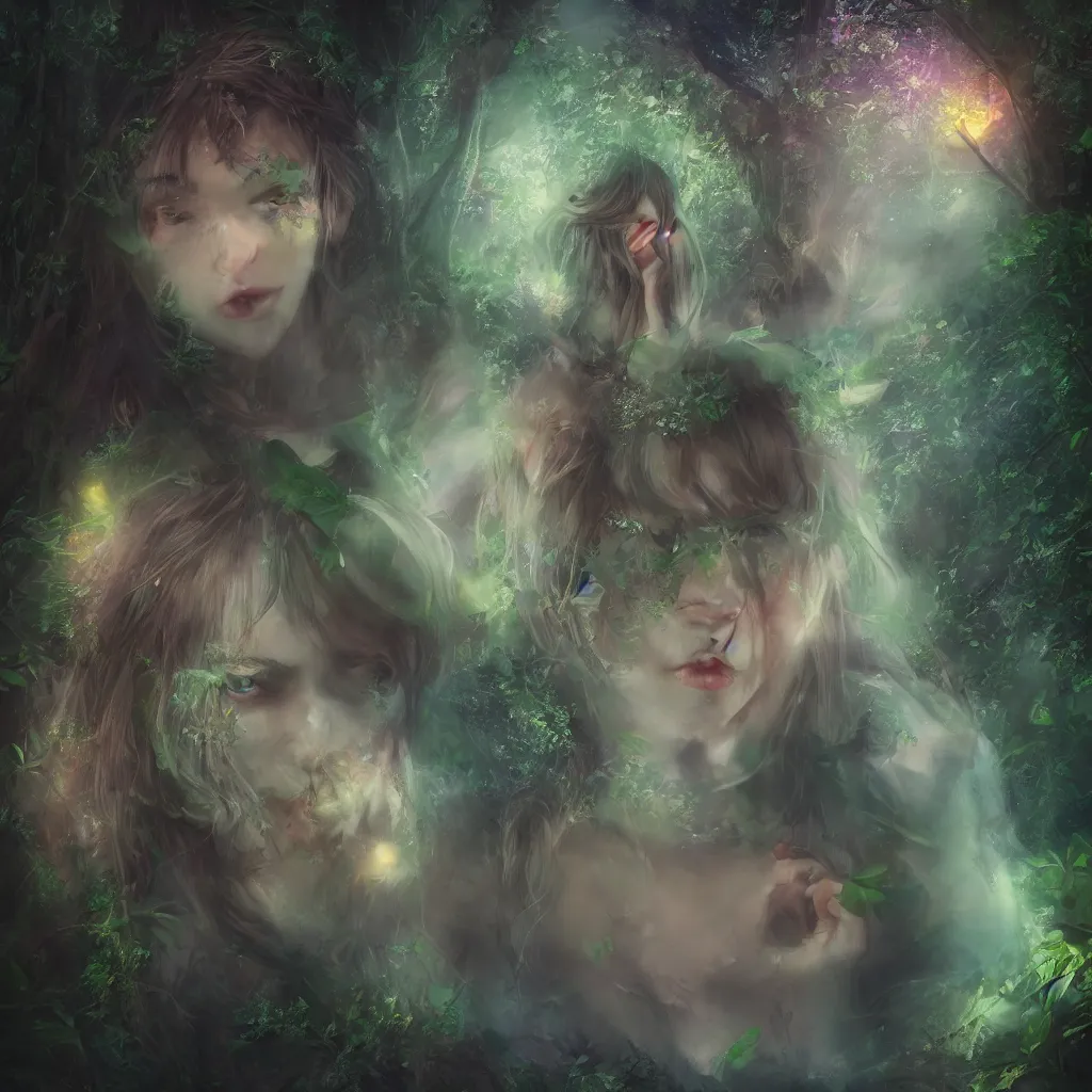 Image similar to a_gorgeous_photography_of_the_face_of_a_magical_fairy_in_the_night_in_a_forest_4k_detailed_trending_on_artstation