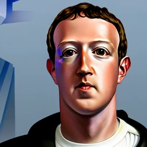 Prompt: Mark Zuckerberg police mug shot holding up a placard with a number on it