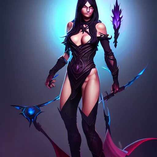 Image similar to dark sorceress full body view, highly detailed, artgerm style, artstation, soft light, sharp focus, illustration, character design, concept art, correct anatomy