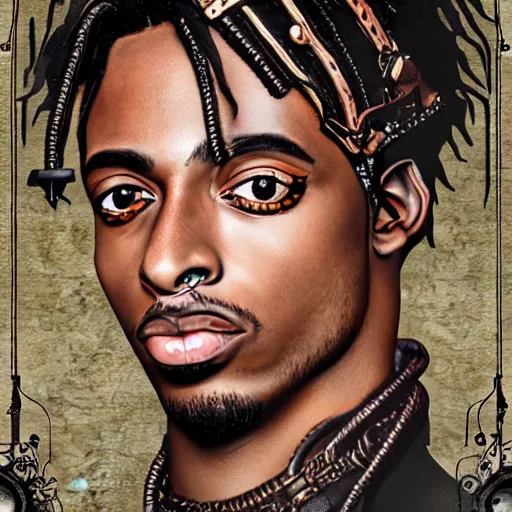 Image similar to playboi carti in steampunk style digital art 4 k the detailed super realistic