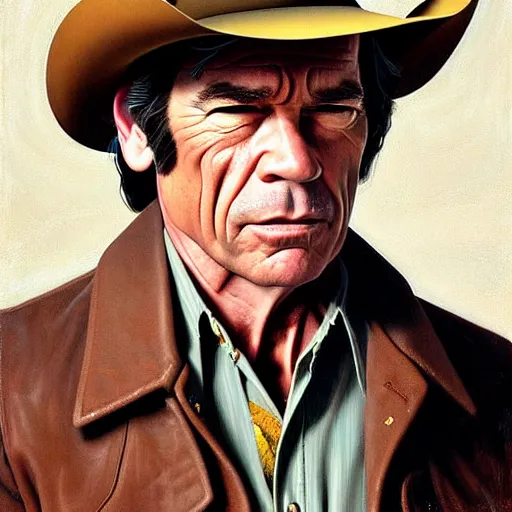 portrait of tommy lee jones as sheriff ed tom bell in | Stable ...